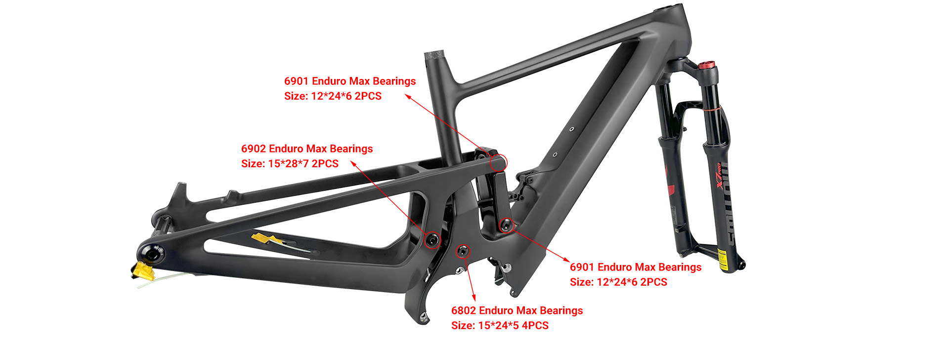 Enduro Max Bearings Used In LCE971 E-MTB Frame