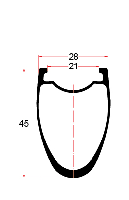 BRD28-45C carbon rim drawing