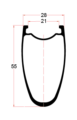 BRD28-55C carbon rim drawing