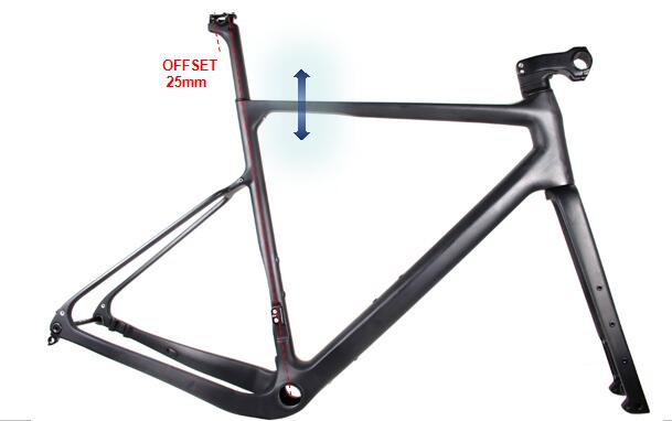 cadre de vélo de gravier en carbone tige de selle décalée de 25 mm