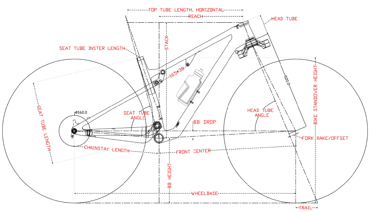 geometry for 29er cross country bike frame