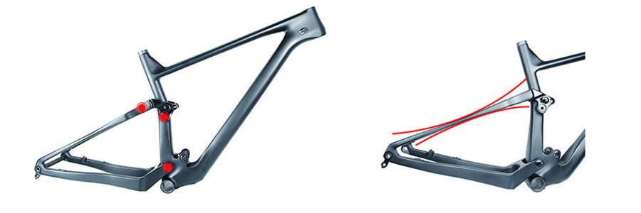 Cross country mtb frame LCFS917 Linkage-driven Single Pivot Suspension System 