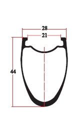 RD28-44C rim sectional drawing