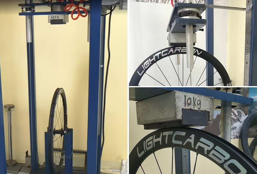 LightCarbon wheels without any damage after 40J UCI Impact Test