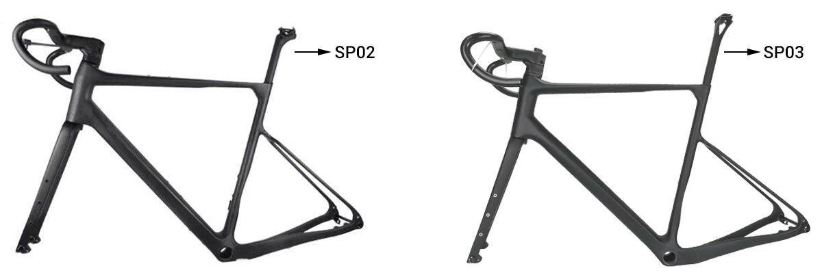 SP02 and SP03 seat post on gravel frame