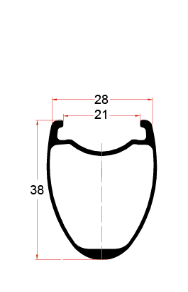 BRD28-38C carbon rim drawing