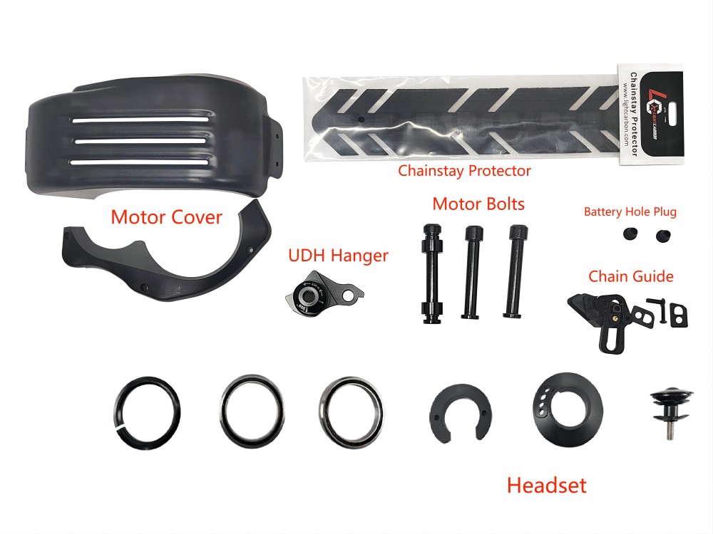 Standard parts included with LightCarbon LCE930 frame