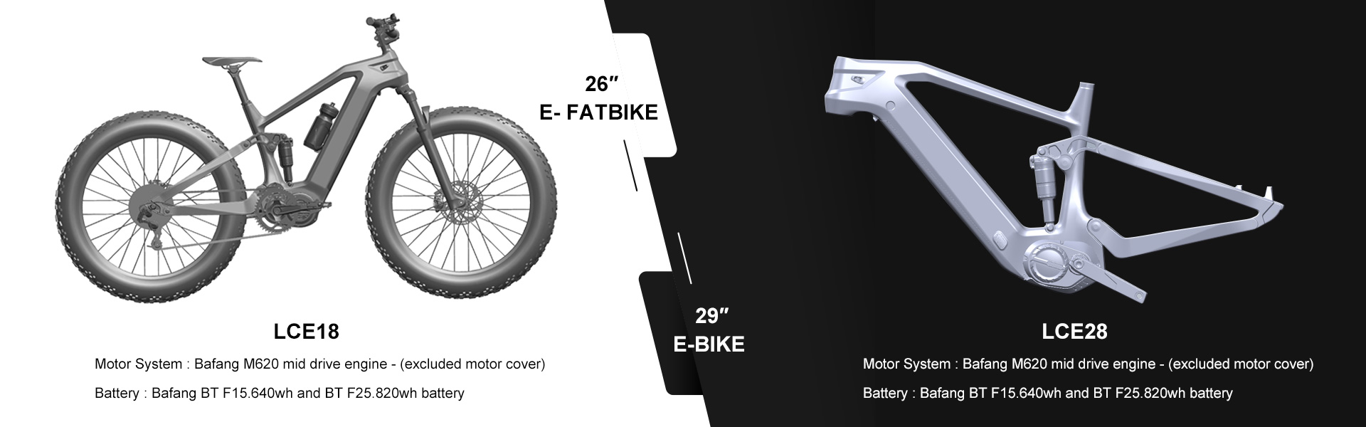 lightcarbon new full suspension Electric fat bike frame